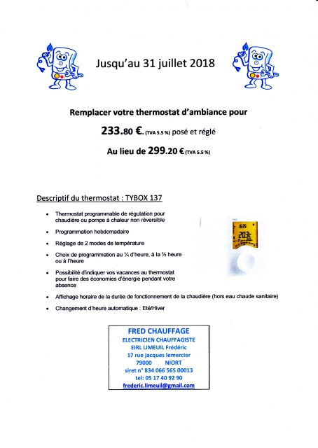 FRED CHAUFFAGE - Chauffagiste à Niort (79000) - Adresse et téléphone sur  l'annuaire Hoodspot