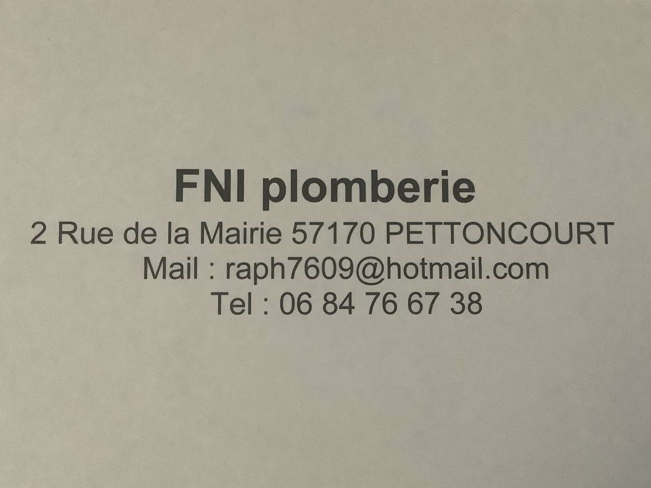 FNI Plomberie - Plombier à Pettoncourt (57170) - Adresse et téléphone sur  l'annuaire Hoodspot