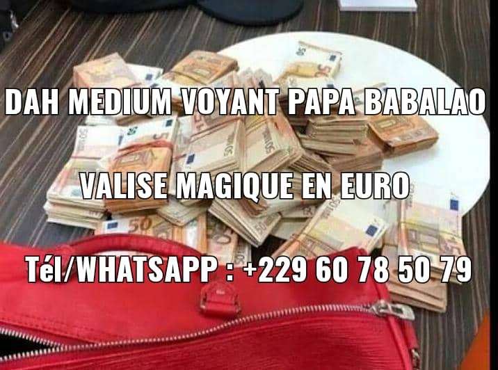 Valise magique en euro. Tél +229 60 78 50 79